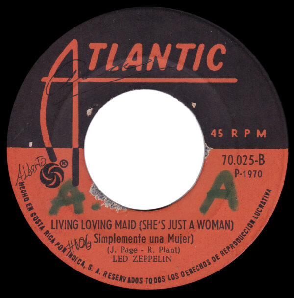 Single <br>Costa Rica (70025) <br>Heartbreaker / Living Loving Maid (#1) - Image 2
