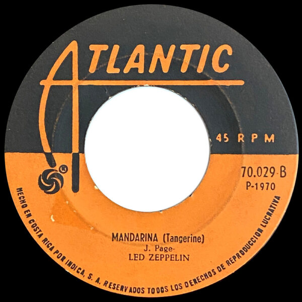 Single <br>Costa Rica (70.029) <br>Immigrant Song / Tangerine - Image 2