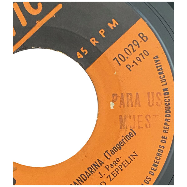 Single <br>Costa Rica (70.029) <br>Immigrant Song / Tangerine (Promo) - Image 3