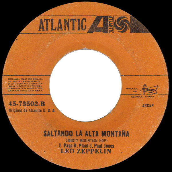 Single <br>Ecuador (45-73502) <br>Black Dog / Misty Mountain Hop (#2) - Image 2