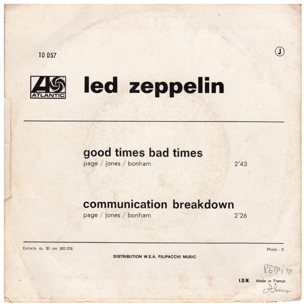 Single <br>France (10057) <br>Good Times Bad Times / Communication Breakdown (#3) - Image 2