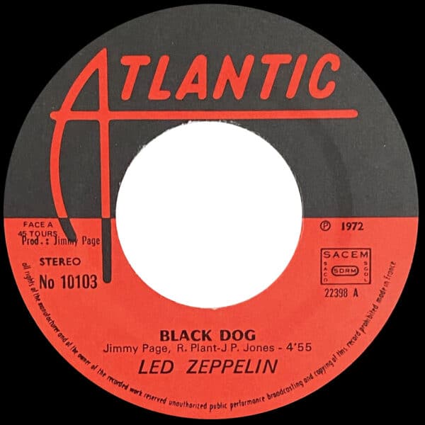 Single <br>France (10103) <br>Black Dog / Misty Mountain Hop (#4) - Image 3