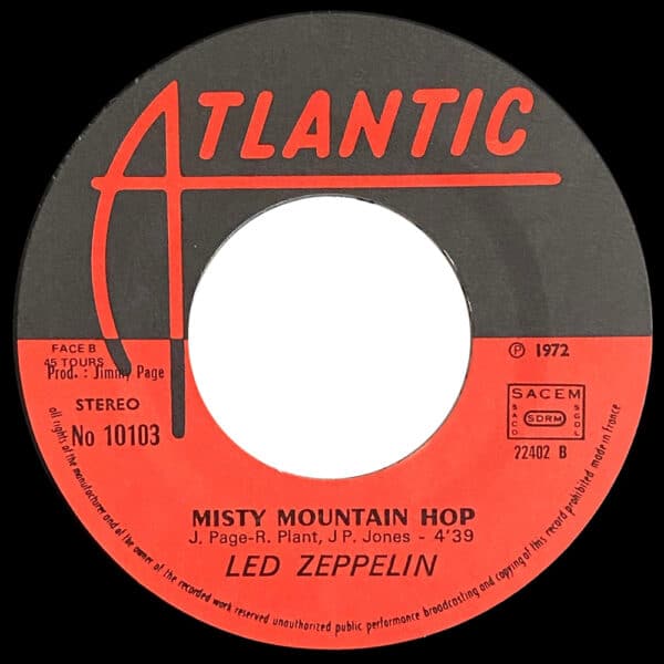 Single <br>France (10103) <br>Black Dog / Misty Mountain Hop (#4) - Image 4