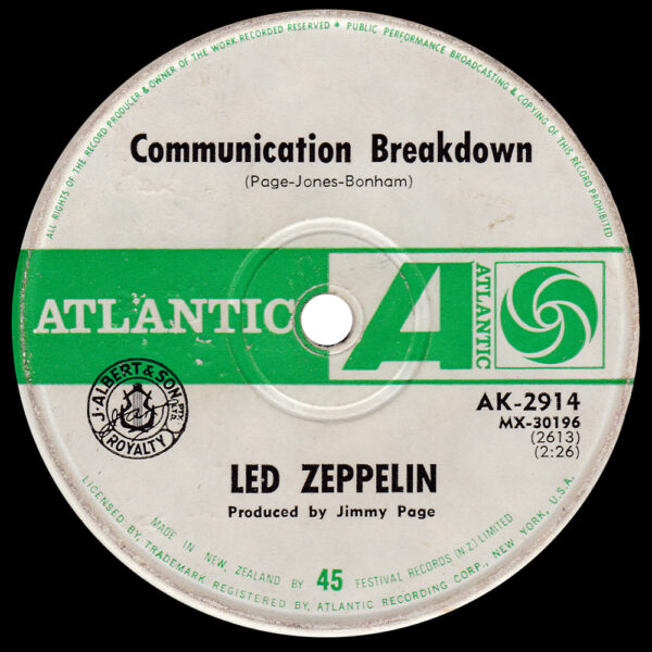 Single <br>New Zealand (AK-2914) <br>Good Times Bad Times / Communication Breakdown (#2) - Image 2