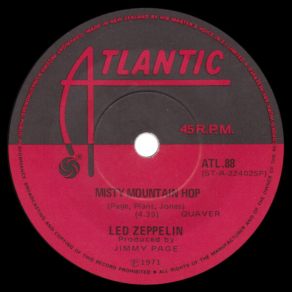 Single <br>New Zealand (ATL.88) <br>Black Dog / Misty Mountain Hop (#3) - Image 2