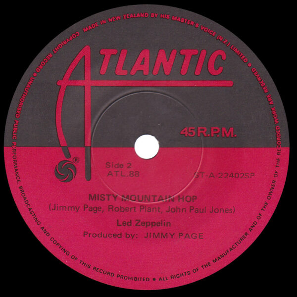 Single <br>New Zealand (ATL.88) <br>Black Dog / Misty Mountain Hop (#4) - Image 2