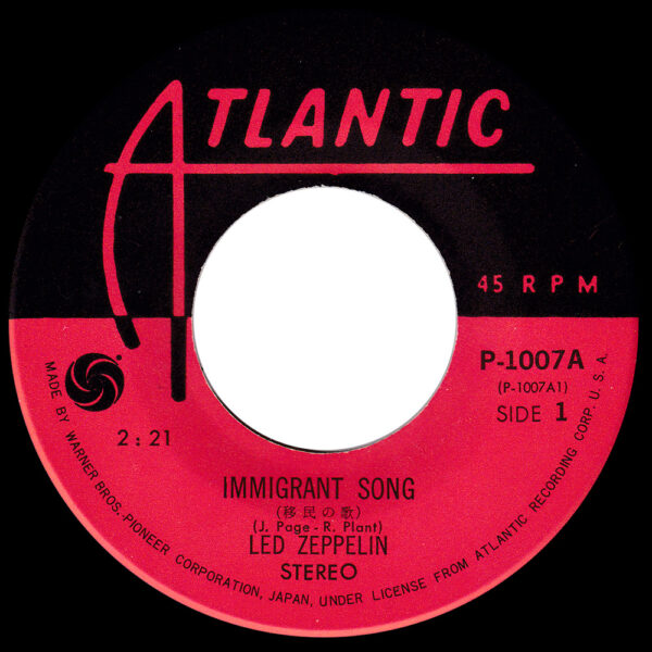 Single <br>Japan (P-1007) <br>Immigrant Song / Hey, Hey What Can I Do (#3) - Image 3