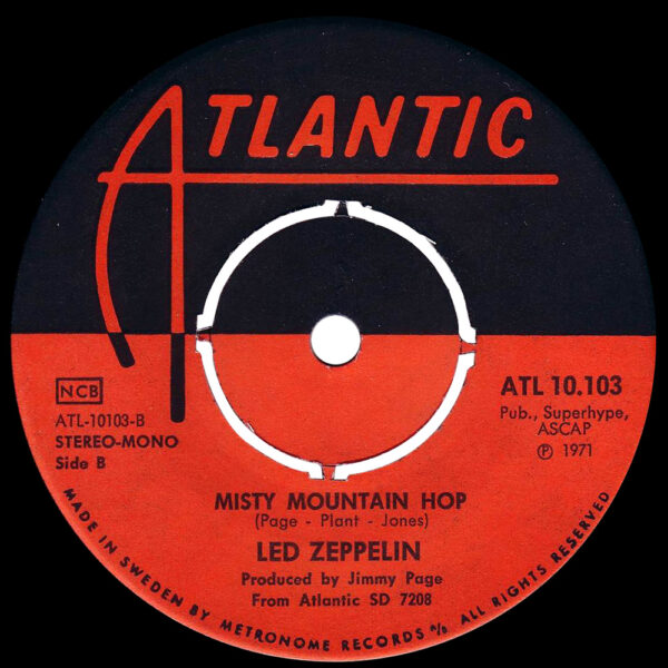 Single <br>Sweden (ATL 10.103) <br>Black Dog / Misty Mountain Hop - Image 2