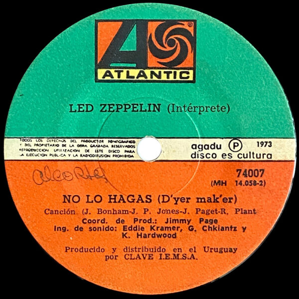 Single <br>Uruguay (74007) <br>The Crunge / D'yer Mak'er - Image 4