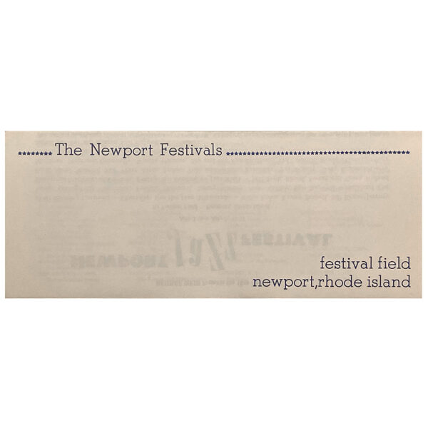 Concert Advertisement <br>1969.07.06 <br>Newport, RI (Mailer)