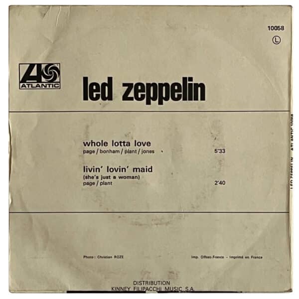 Single <br>France (10 058) <br>Whole Lotta Love / Living Loving Maid (#1) - Image 2