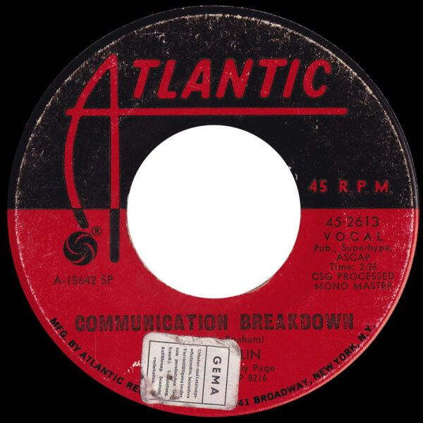 Single <br>Germany (45-2613) <br>Good Times Bad Times / Communication Breakdown - Image 2
