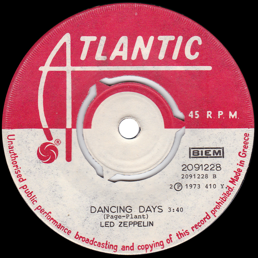 Single <br>Greece (2091228) <br>Over The Hills and Far Away / Dancing Days - Image 2