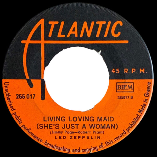 Single <br>Greece (255 017) <br>Whole Lotta Love / Living Loving Maid (#2) - Image 2