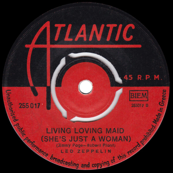 Single <br>Greece (255 017) <br>Whole Lotta Love / Living Loving Maid (#4) - Image 2