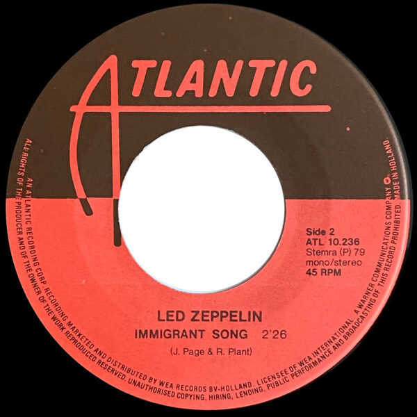 Single <br>Holland (ATL 10.236) <br>Whole Lotta Love / Immigrant Song (#3) - Image 5
