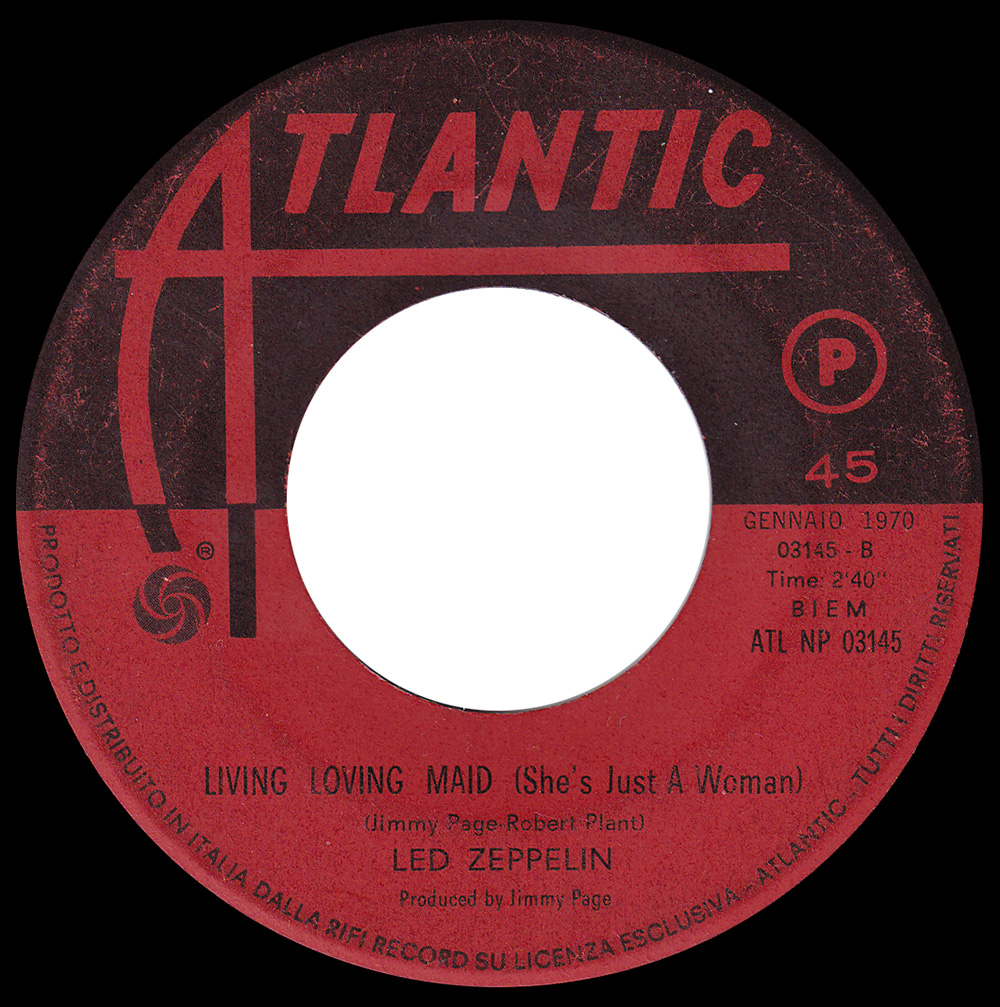 Single <br>Italy (ATL NP 03145) <br>Whole Lotta Love / Living Loving Maid (#3) - Image 4
