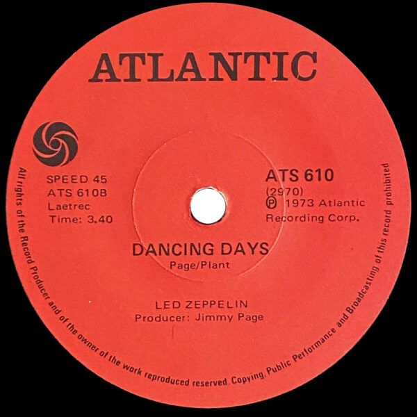 Single <br>South Africa (ATS 610) <br>Over The Hills and Far Away / Dancing Days - Image 3