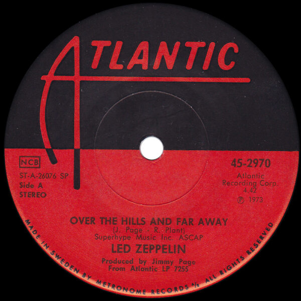 Single <br>Sweden (45-2970) <br>Over The Hills and Far Away / Dancing Days (#2)