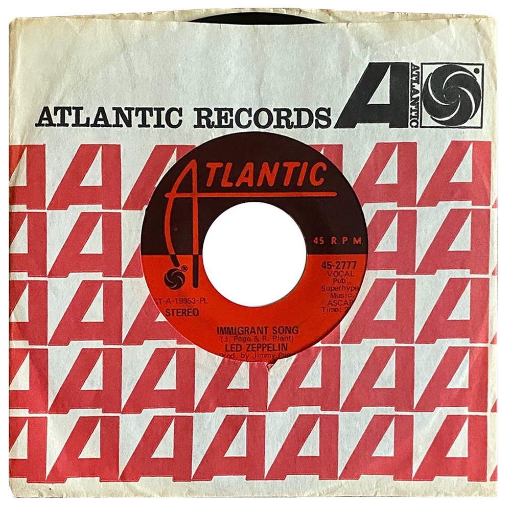 Single <br>USA (45-2777) <br>Immigrant Song / Hey, Hey, What Can I Do (#08)