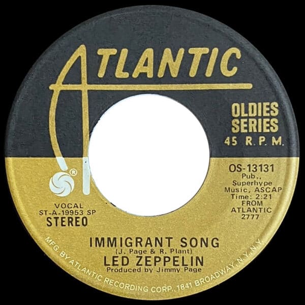 Single <br>USA (OS-13131) <br>Immigrant Song / Hey, Hey, What Can I Do (#1) - Image 2