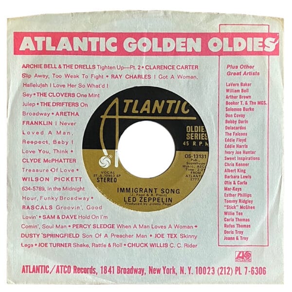 Single <br>USA (OS-13131) <br>Immigrant Song / Hey, Hey, What Can I Do (#1)