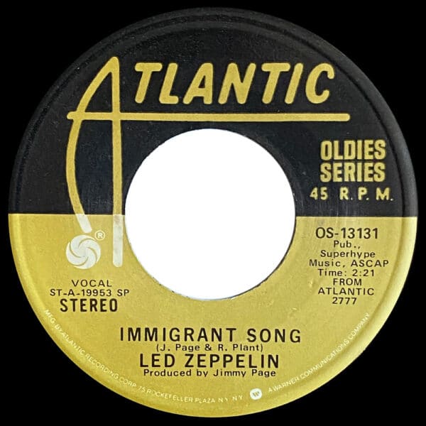 Single <br>USA (OS-13131) <br>Immigrant Song / Hey, Hey, What Can I Do (#5) - Image 2