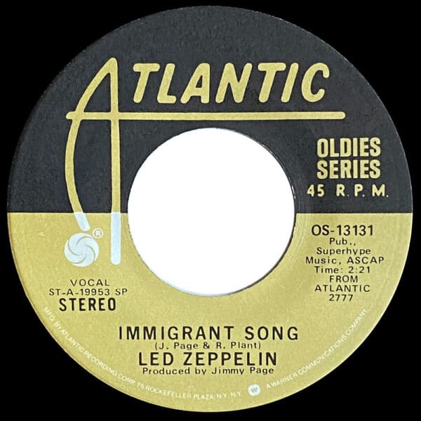 Single <br>USA (OS-13131) <br>Immigrant Song / Hey, Hey, What Can I Do (#6) - Image 2