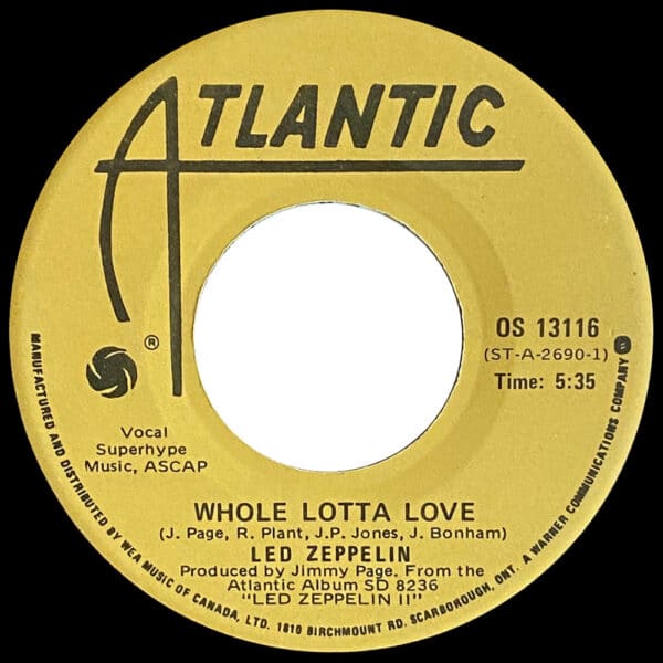 Single <br>Canada (OS 13116) <br>Whole Lotta Love / Living Loving Maid (#1) - Image 2
