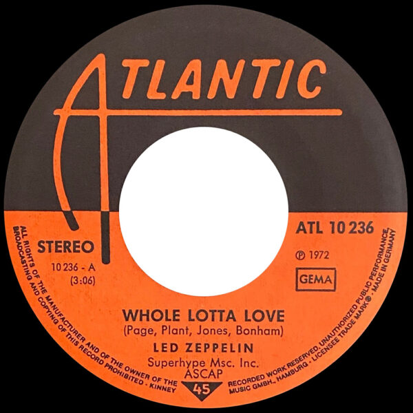 Single <br>Germany (ATL 10236) <br>Whole Lotta Love / Immigrant Song (#1) - Image 4