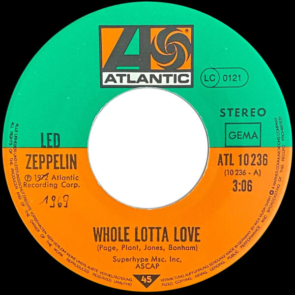 Single <br>Germany (ATL 10236) <br>Whole Lotta Love / Immigrant Song (#7) - Image 3