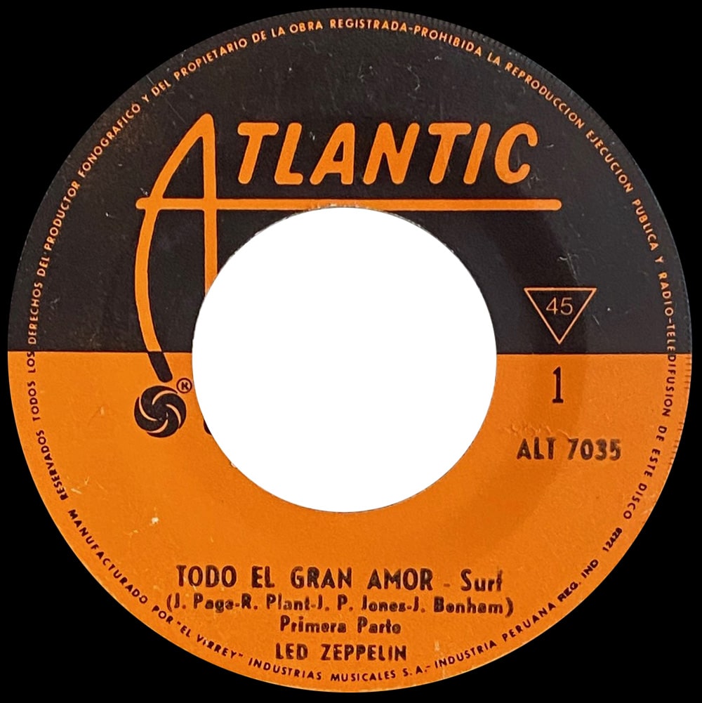 Single <br>Peru (ALT 7035) <br>Whole Lotta Love / Whole Lotta Love (#1) - Image 2