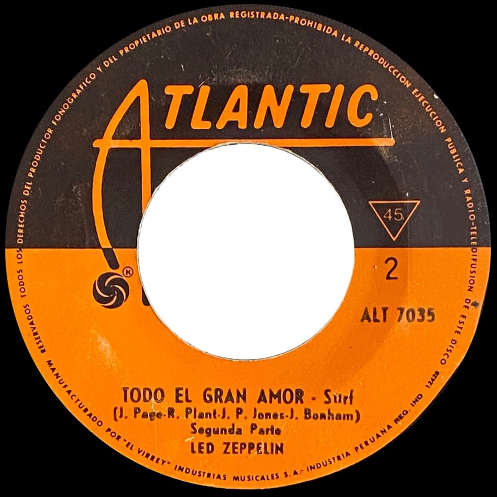 Single <br>Peru (ALT 7035) <br>Whole Lotta Love / Whole Lotta Love (#1) - Image 3