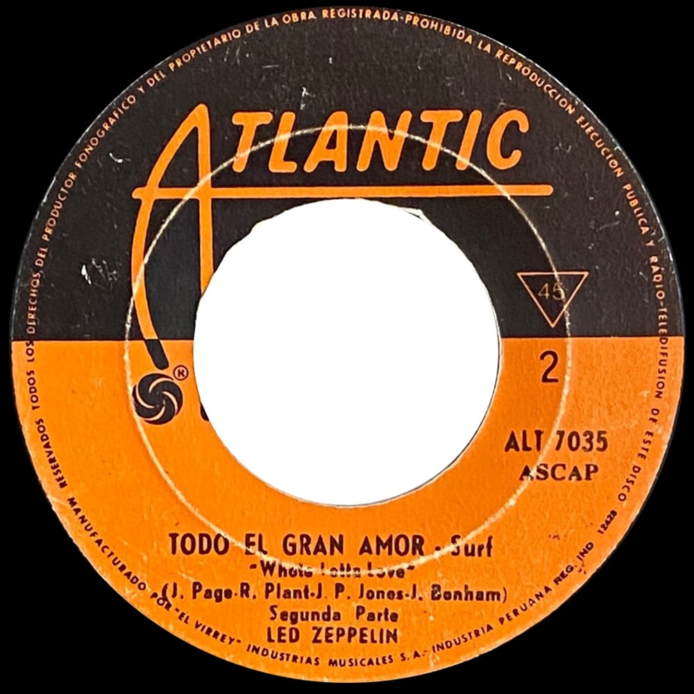 Single <br>Peru (ALT 7035) <br>Whole Lotta Love / Whole Lotta Love (#3) - Image 3