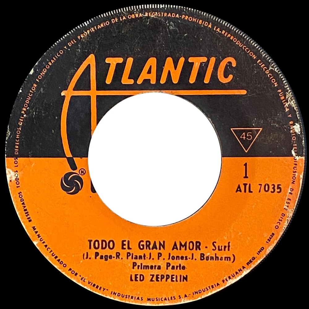 Single <br>Peru (ATL 7035) <br>Whole Lotta Love / Whole Lotta Love - Image 2