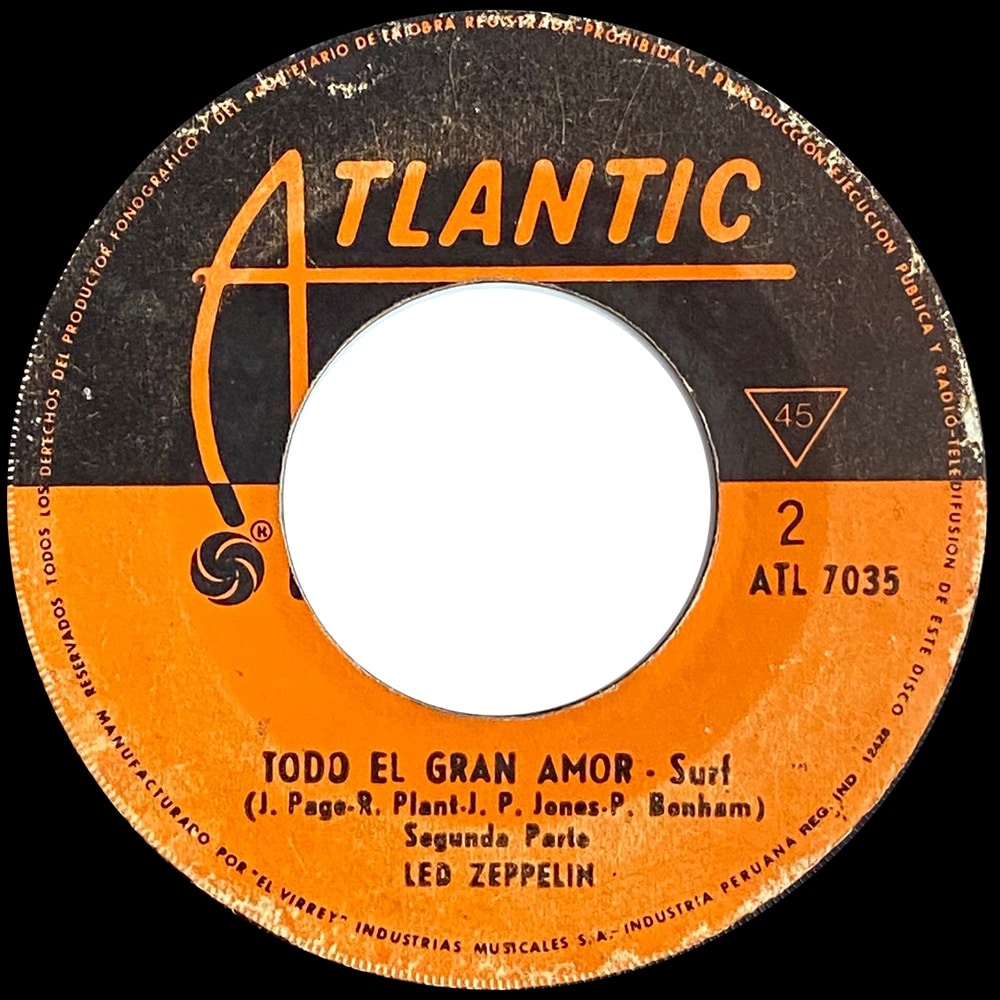 Single <br>Peru (ATL 7035) <br>Whole Lotta Love / Whole Lotta Love - Image 3