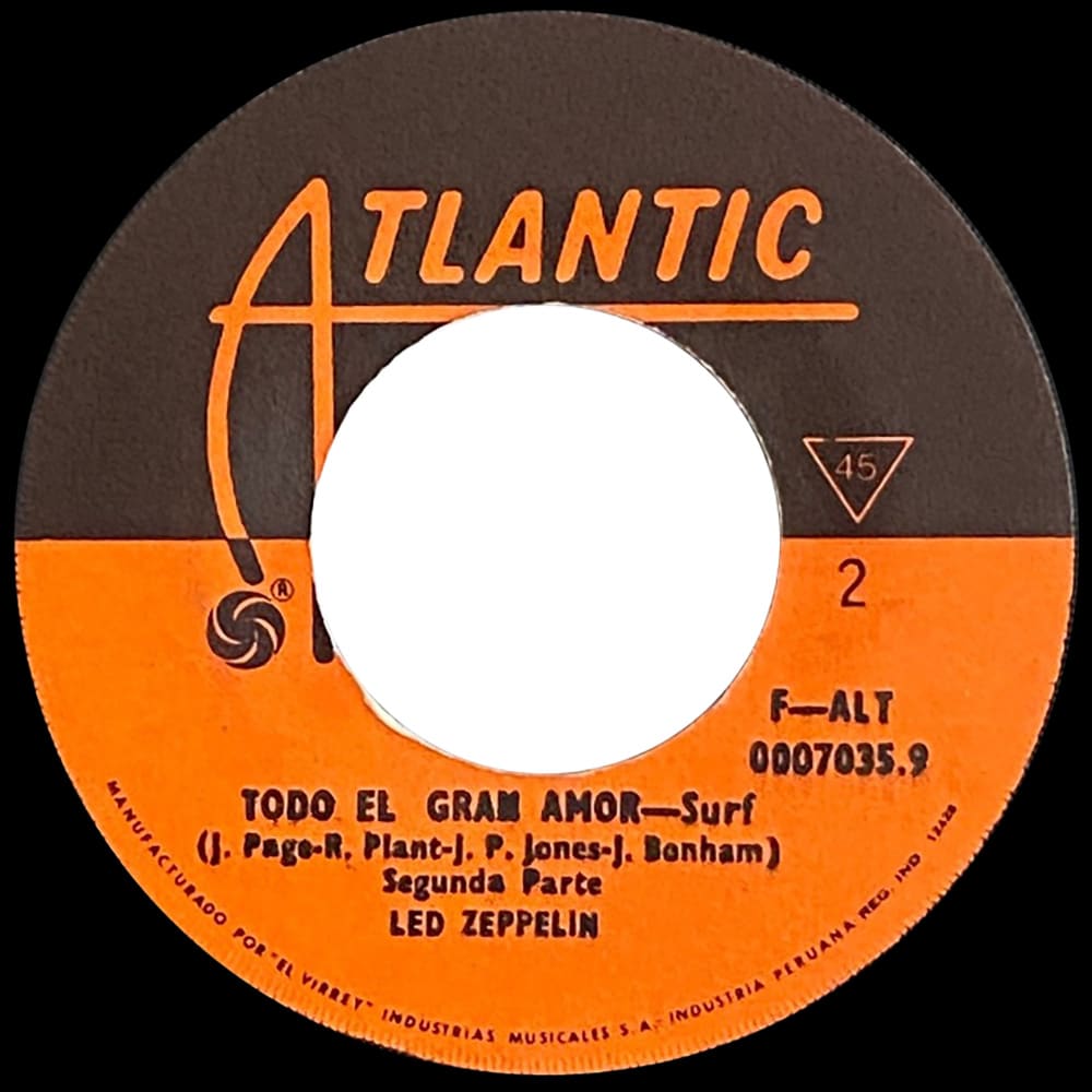 Single <br>Peru (F-ALT 0007035.9) <br>Whole Lotta Love / Whole Lotta Love (#3) - Image 3