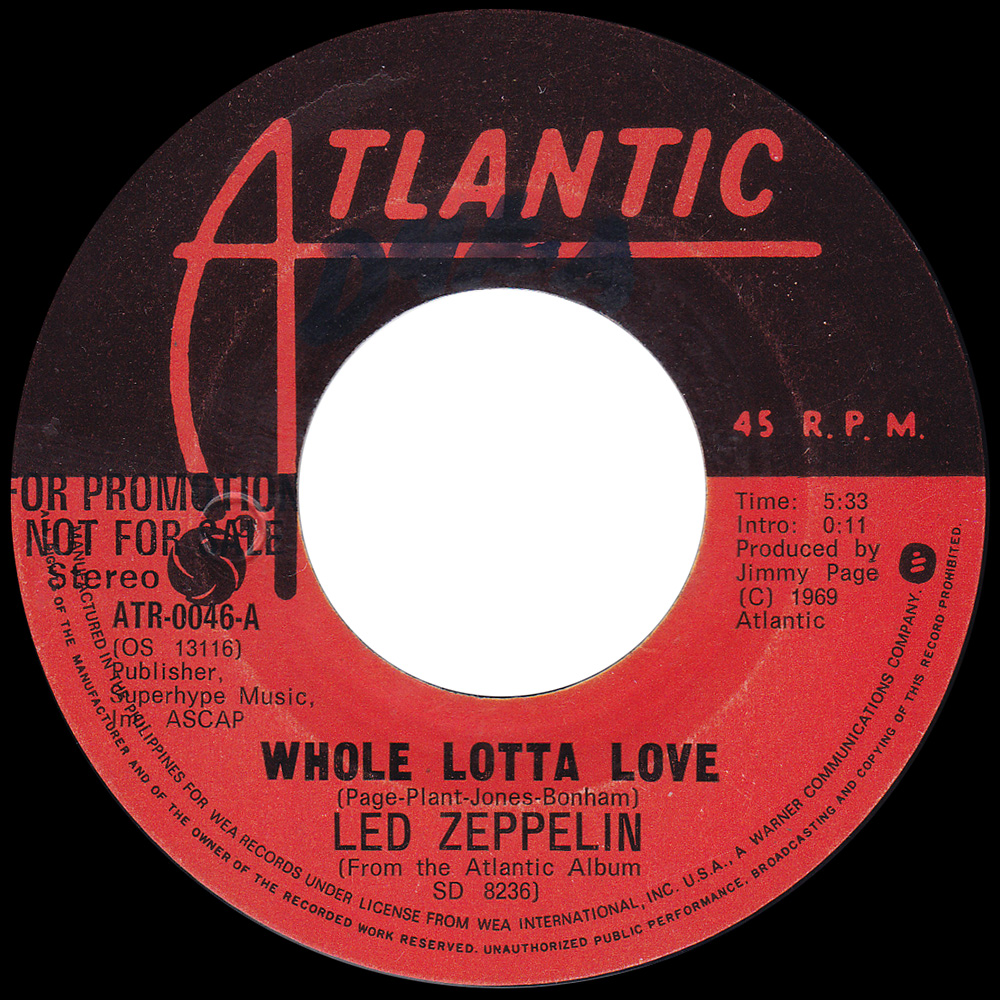 Single <br>Philippines (ATR-0046) <br>Whole Lotta Love / Living Loving Maid (promo)