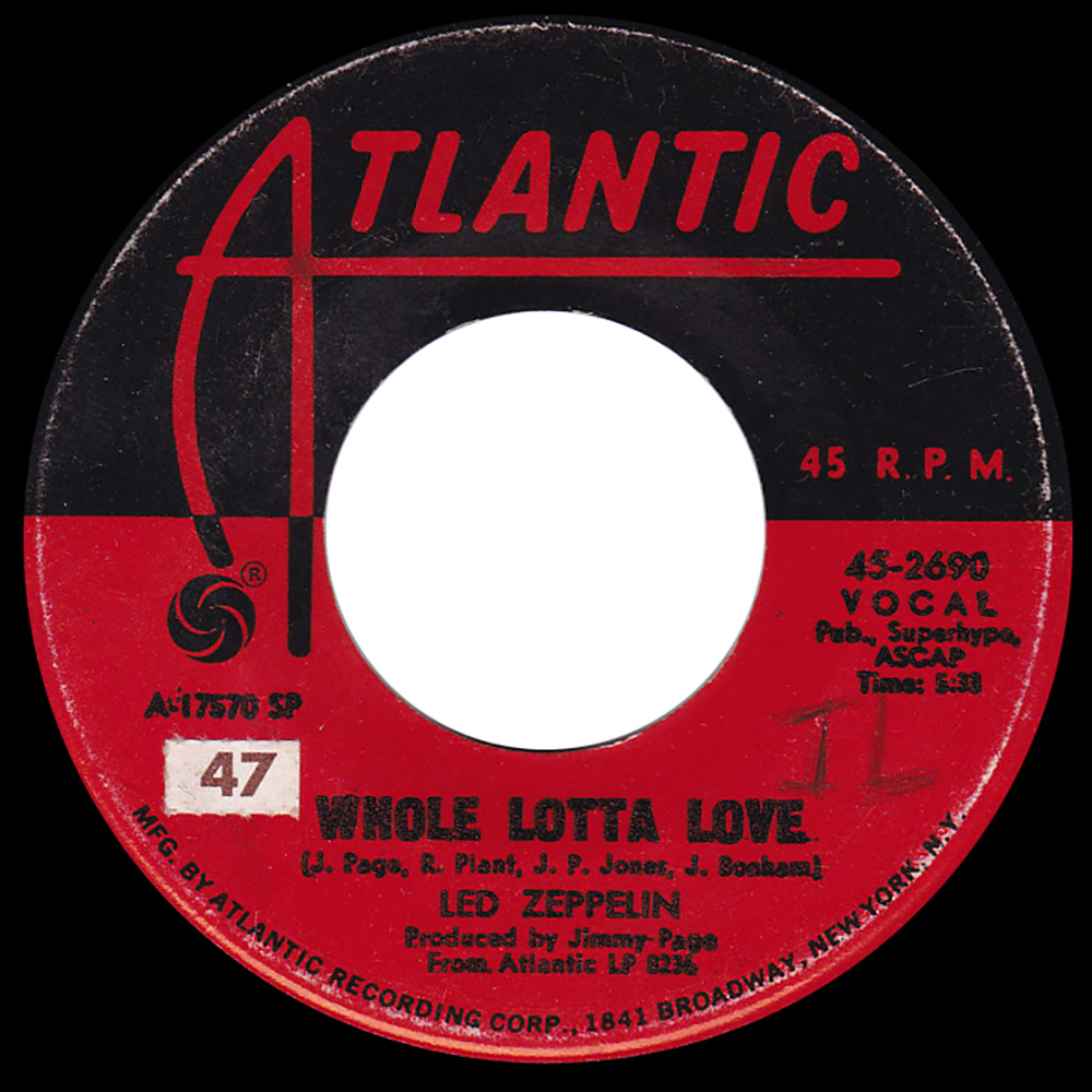 Single <br>USA (45-2690) <br>Whole Lotta Love / Living Loving Maid (#02)