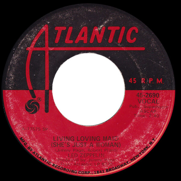 Single <br>USA (45-2690) <br>Whole Lotta Love / Living Loving Maid (#02) - Image 2