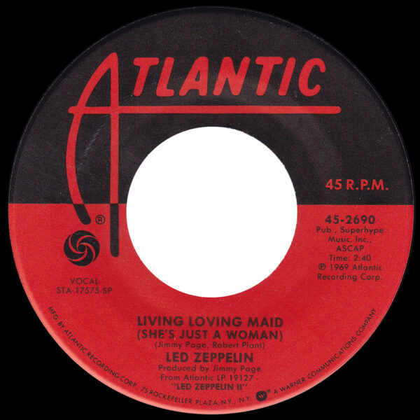 Single <br>USA (45-2690) <br>Whole Lotta Love / Living Loving Maid (#07) - Image 2