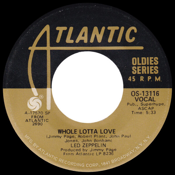 Single <br>USA (OS-13116) <br>Whole Lotta Love / Living Loving Maid (#1)