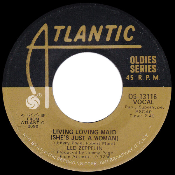 Single <br>USA (OS-13116) <br>Whole Lotta Love / Living Loving Maid (#1) - Image 2
