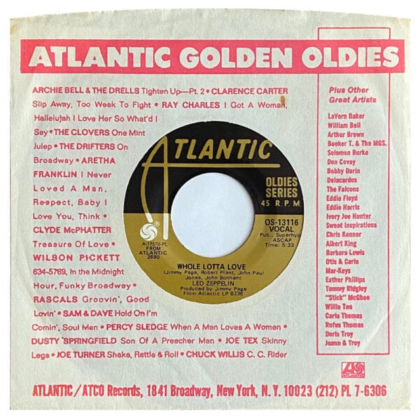 Single <br>USA (OS-13116) <br>Whole Lotta Love / Living Loving Maid (#5)