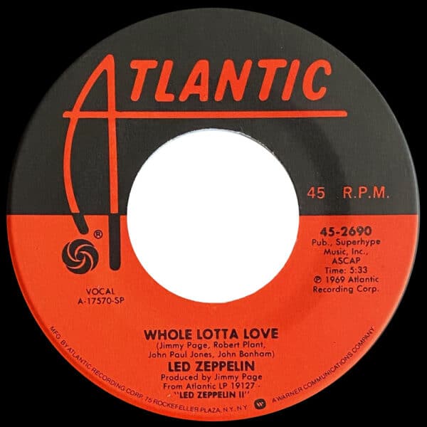 Single <br>USA (45-2690) <br>Whole Lotta Love / Living Loving Maid (#05) - Image 2