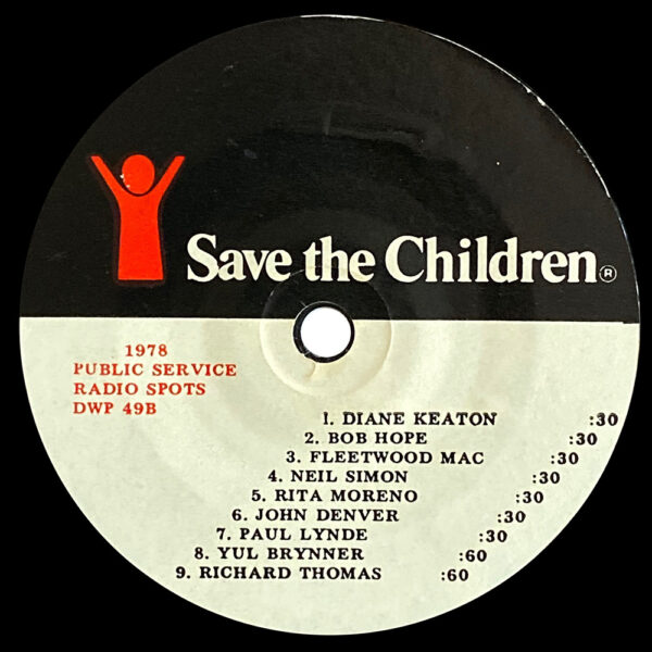 Single <br>USA (DWP 49A) <br>Save The Children 1978 Public Service Radio Spots - Image 2