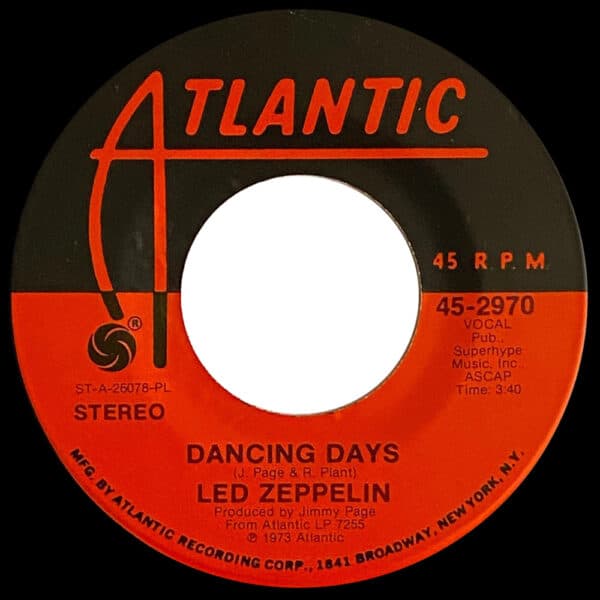 Single <br>USA (45-2970) <br>Over The Hills and Far Away / Dancing Days (#5) - Image 3