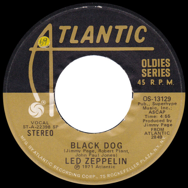 Single <br>USA (OS-13129) <br>Black Dog / Misty Mountain Hop (#2)