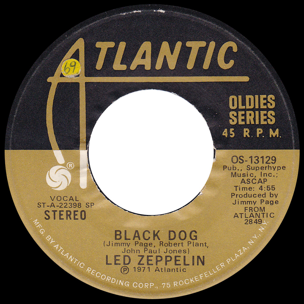 Single <br>USA (OS-13129) <br>Black Dog / Misty Mountain Hop (#2)