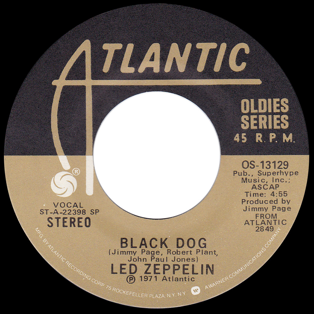 Single <br>USA (OS-13129) <br>Black Dog / Misty Mountain Hop (#3)